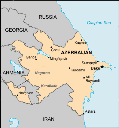 azerbaijan map. Map: Azerbaijan