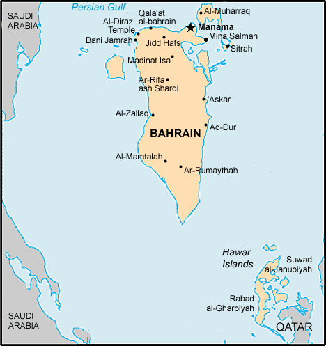 bahrain geographical map