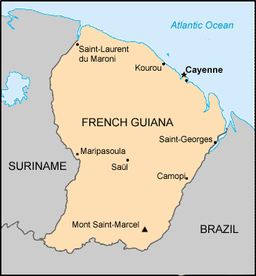 world map of french guiana. Map: French Guiana