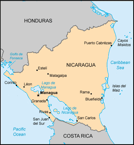 Map: Nicaragua