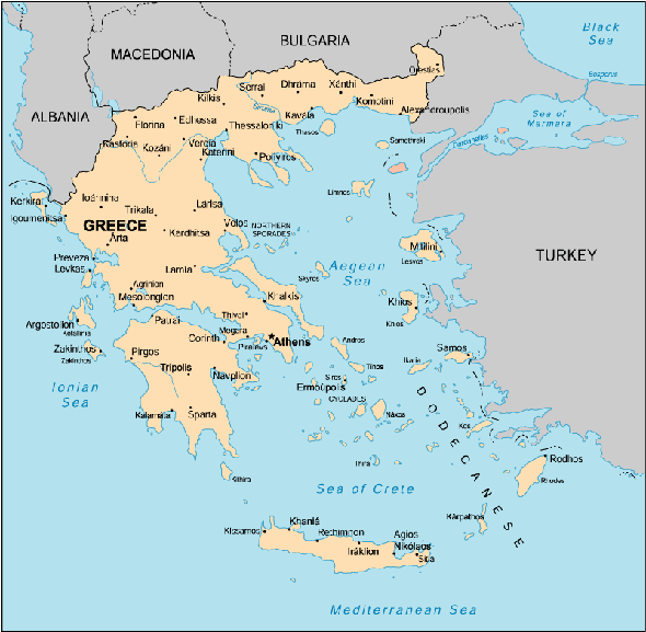 Grèce Carte Politique