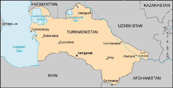 Carte : Turkm�nistan