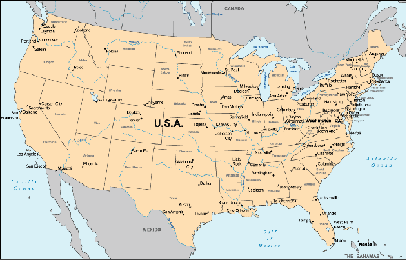 Carte - États-Unis d'Amérique | Centre d’apprentissage interculturel
